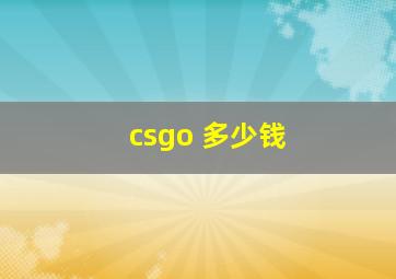 csgo 多少钱